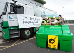 (l-r),Terry Price, Veolia site manager; Lynda Joyce, Imagine Appeals fundraising secretary; Gerry Boyle from Veolia; and, Rob Murphy, Living Fuels operations director